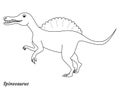 Coloring page outtline Spinosaurus dinosaur. Vector illustration Royalty Free Stock Photo