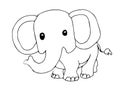 Happy Elephant Coloring Page