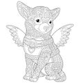 Coloring page with chihuahua dog Royalty Free Stock Photo