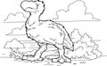 Coloring page of prehistoric animal diatrim. Coloring book for kids and children. Royalty Free Stock Photo