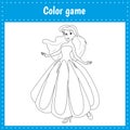 Coloring page of a princess Cinderella