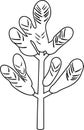 Coloring page. Seedling of pine-tree