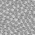 Coloring page of shoal of fish. Royalty Free Stock Photo