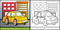 Taxi Coloring Page Vehicle Illustration