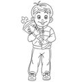 Coloring page with sport winner victory first award trophy Royalty Free Stock Photo