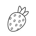 Coloring page with strawberry. Black and white strawberry. Vector Royalty Free Stock Photo