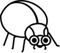 Coloring page. Stylized cartoon beetle