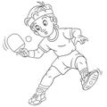 Coloring page with table tennis ping pong player