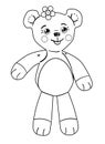 coloring page with teddy bear for small girls Royalty Free Stock Photo