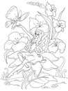 Coloring page Thumbelina sitting on a flower