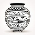 Coloring Page: Tribal Pottery Vase With West African Pattern