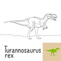 Coloring page with Turannosaurus rex Royalty Free Stock Photo