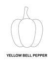 Coloring page with Yellow Bell Pepper for kids Royalty Free Stock Photo