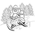 Coloring Page Yeti Cartoon Ride Snowmobile