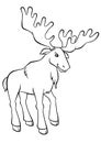Coloring pages. Animals. Cute elk.