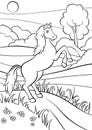 Coloring pages. Animals. Cute horse.