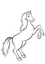 Coloring pages. Animals. Cute horse.