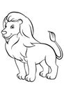 Coloring pages. Animals. Cute lion. Royalty Free Stock Photo