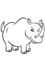 Coloring pages. Animals. Cute rhinoceros.