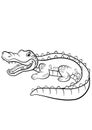 Coloring pages. Animals. Little cute alligator.