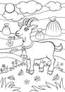 Coloring pages. Animals. Little cute goat.