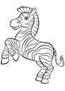 Coloring pages. Animals. Little cute zebra. Royalty Free Stock Photo