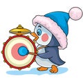 Penguin with a drum