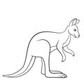 Coloring pages. Cute kangaroo smiles.
