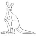 Coloring pages. Cute kangaroo smiles.