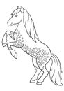 Coloring pages. Farm animals. Beautiful horse. Royalty Free Stock Photo