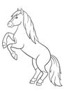 Coloring pages. Farm animals. Beautiful horse. Royalty Free Stock Photo