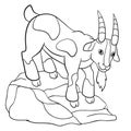 Coloring pages. Farm animals. Cute billy goat.