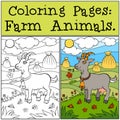 Coloring Pages: Farm Animals. Cute goat.