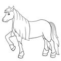 Coloring pages. Farm animals. Cute horse. Royalty Free Stock Photo