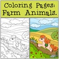 Coloring Pages: Farm Animals. Little cute pony.