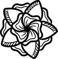 coloring pages flower with simple vector Royalty Free Stock Photo