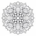 Mandala Flower Coloring Page: Intricate Foliage And Calming Effect