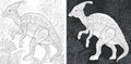 Coloring pages with Hadrosaur Royalty Free Stock Photo