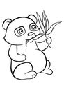 Coloring pages. Little cute panda. Royalty Free Stock Photo