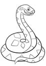 Coloring pages. Little cute viper smiles