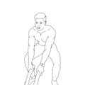 Coloring pages - man doing exercise illustrated on white background