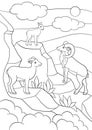 Coloring pages. Mother, father and baby urial smile