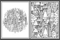 Coloring pages set with cute Christmas trees. Doodle winter templates Royalty Free Stock Photo