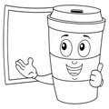 Coloring Paper Coffee Cup with Blackboard