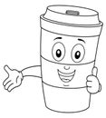 Coloring Paper Coffee Cup with Thumbs Up