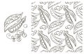 Coloring pattern for kitchen, restaurant or shop. Set in hand draw style