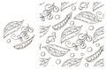 Coloring pattern for kitchen, restaurant or shop. Set in hand draw style