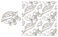 Coloring pattern for kitchen, restaurant or shop. Set in hand draw style