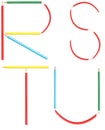 Coloring Pencils Alphabet Letters Set R-U