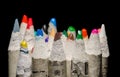 Coloring pencils on black Royalty Free Stock Photo